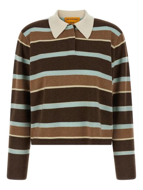 Guest In Residence striped polo shirt - Brown