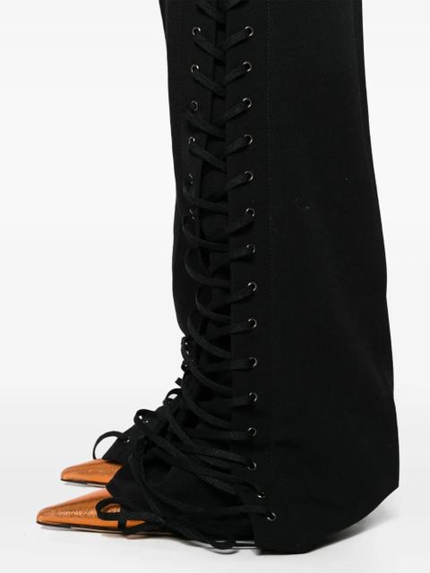 Jean Paul Gaultier lace-up wool trousers - Black