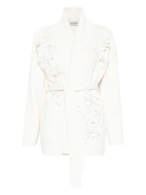 Golden Goose floral-embellished belted cardigan - Neutrals - zdjęcie produktu nr 1