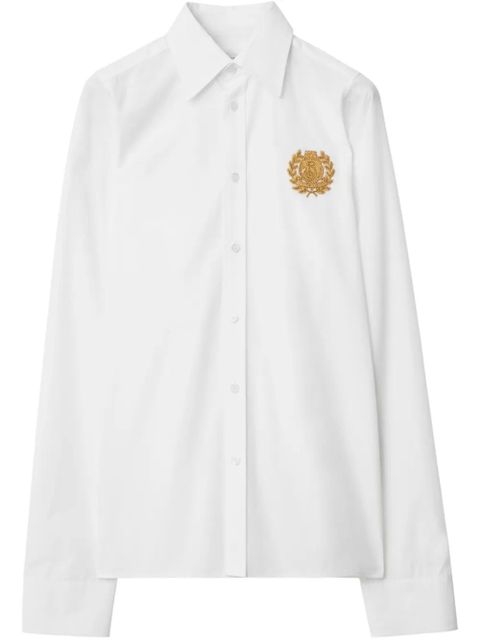 Burberry logo-embroidered shirt - White - zdjęcie produktu nr 1