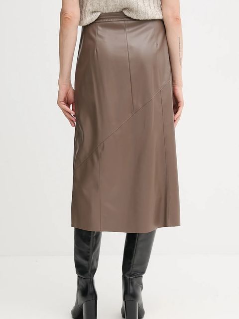 OUI spódnica kolor brązowy midi rozkloszowana 94517