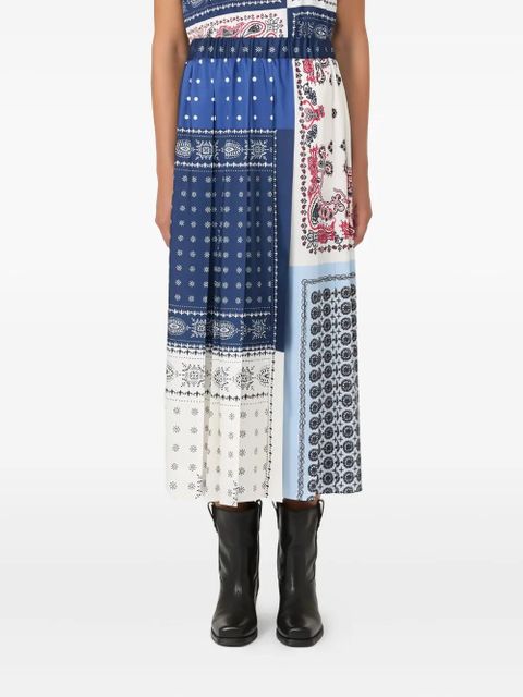 Weekend Max Mara Luna printed pleated midi skirt - Blue