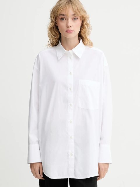 Marc O'Polo koszula damska kolor biały relaxed z kołnierzykiem klasycznym 508113442221 - zdjęcie produktu nr 1