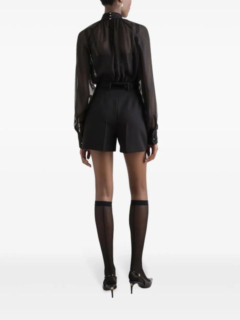 Dolce & Gabbana floral-appliqué shirt - Black