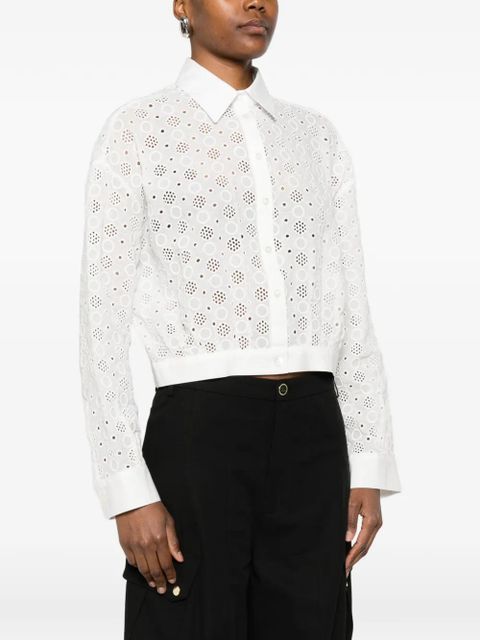 PINKO Charita open-work cotton shirt - White
