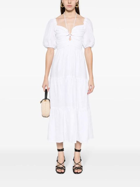 Faithfull the Brand Palacio halterneck linen midi dress - White - zdjęcie produktu nr 2