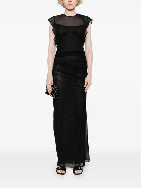 Jean Paul Gaultier flocked-logo maxi dress - Black - zdjęcie produktu nr 2