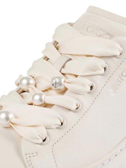 Jimmy Choo Diamond Light Maxi F pearl ribbon sneakers - Neutrals