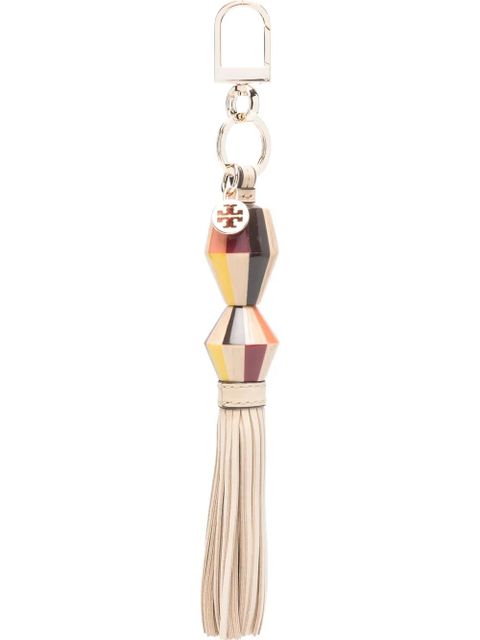 Tory Burch striped tassel keyring - Brown - zdjęcie produktu nr 1