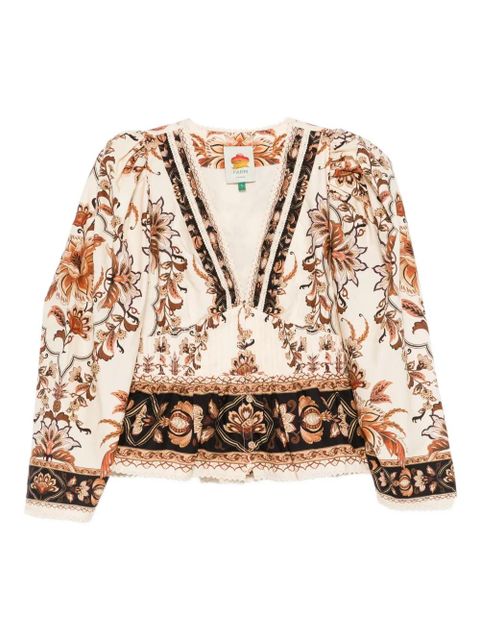 FARM Rio floral-print shirt - Neutrals - zdjęcie produktu nr 1