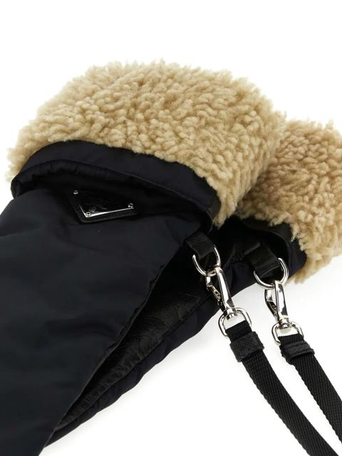 Prada logo mittens - Black