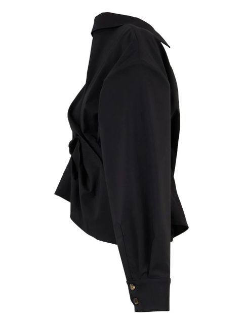 A.W.A.K.E. Mode twisted-detail shirt - Black - zdjęcie produktu nr 2