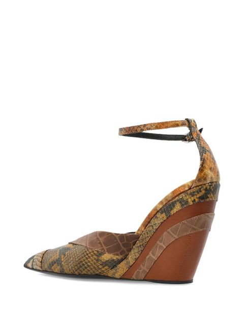 Marni 110mm snakeskin-panel wedge trainers - Brown - zdjęcie produktu nr 2