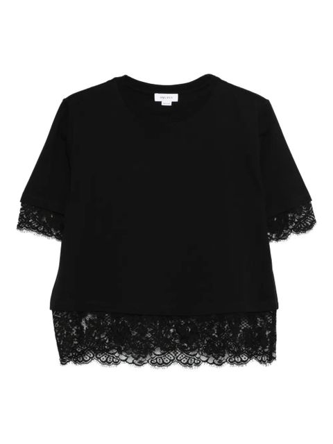 Alexander McQueen lace-trim short-sleeved T-shirt - Black - zdjęcie produktu nr 1