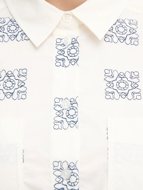 Mos Mosh koszula bawełniana WEINA damska kolor beżowy regular z kołnierzykiem klasycznym 173000