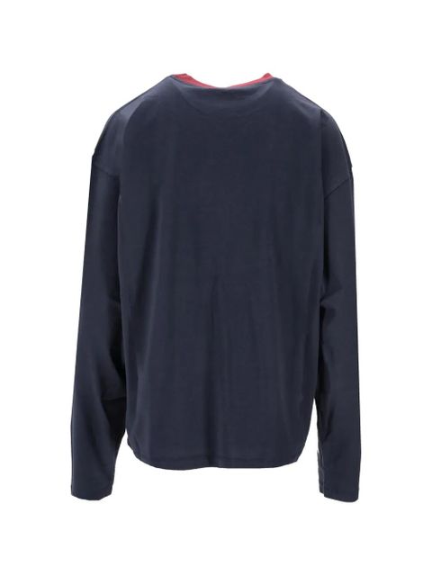 Miu Miu logo jersey long-sleeved T-shirt - Blue