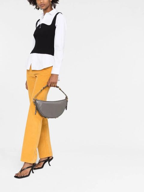 BY FAR zip-up curved shoulder bag - Grey - zdjęcie produktu nr 2