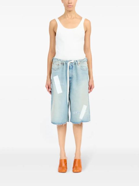 MM6 Maison Margiela logo-patch shorts - Blue