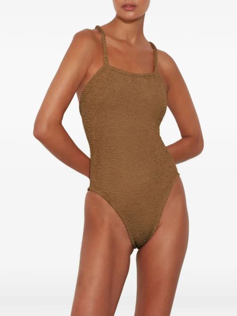 Hunza G Original Crinkle Bette swimsuit - Brown