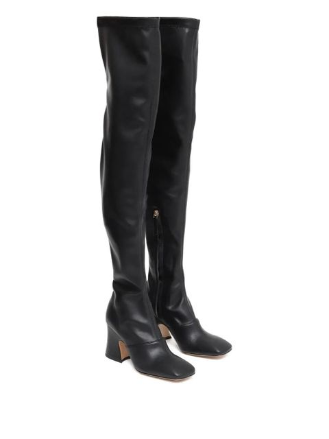 Chloé leather over-the-knee heeled boots - Black - zdjęcie produktu nr 2