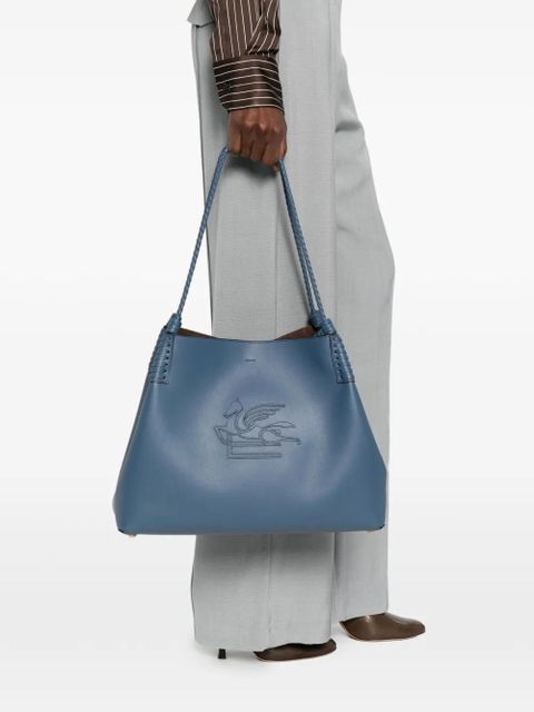 ETRO Libra braided-handle leather tote bag - Blue - zdjęcie produktu nr 2