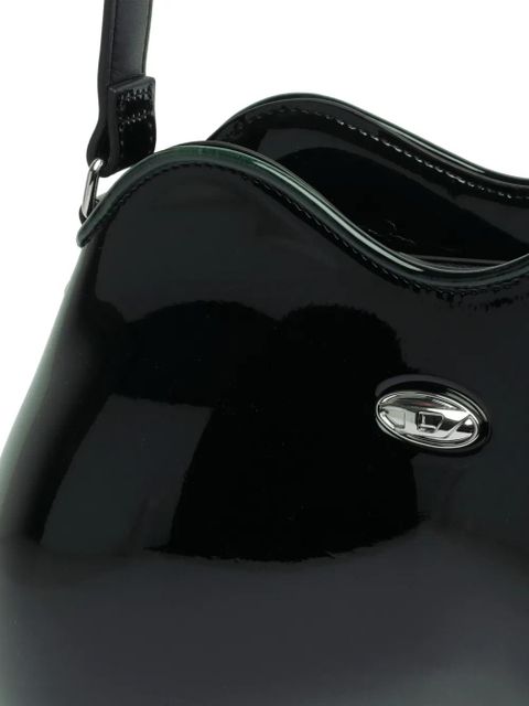 Diesel medium Double-D curved shoulder bag - Black