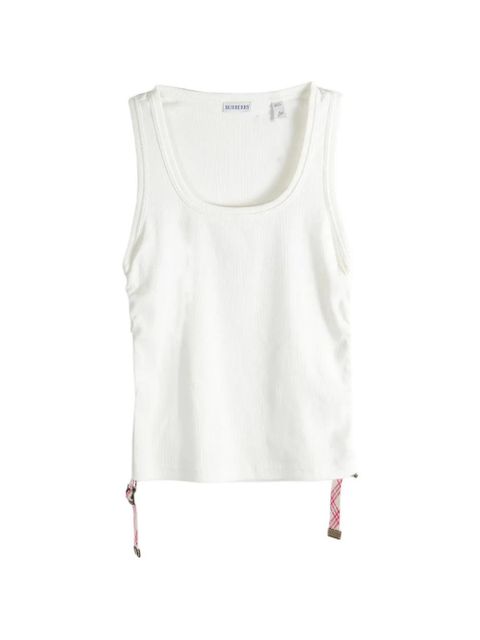 Burberry tie-detail ribbed tank top - White - zdjęcie produktu nr 1