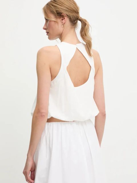 Answear.LAB bluzka bawełniana damska kolor biały gładka