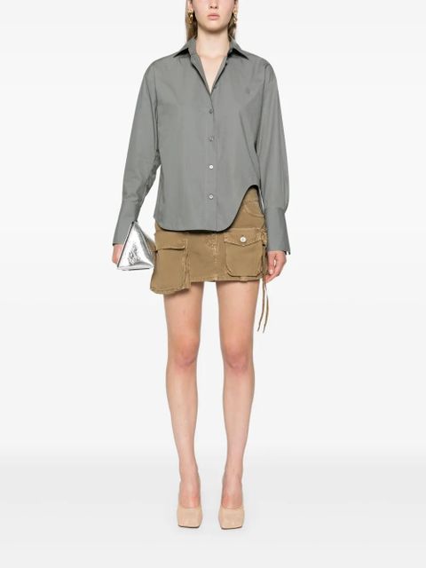 The Attico Eliza logo-embroidered shirt - Grey