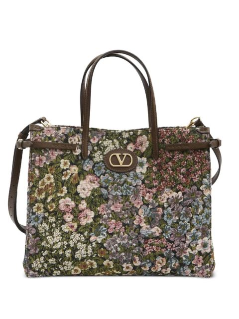 Valentino Garavani medium floral tote bag - Green - zdjęcie produktu nr 1