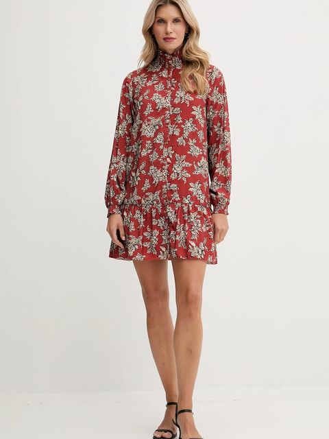 Pepe Jeans sukienka kolor pomarańczowy mini rozkloszowana PL9537693