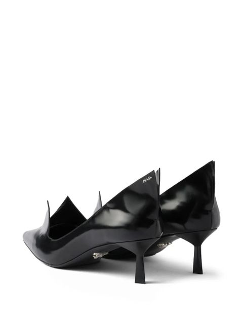 Prada 55mm brushed leather pumps - Black