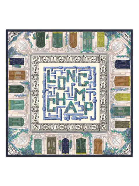 Longchamp Jardin Parisien silk scarf - Blue - zdjęcie produktu nr 1