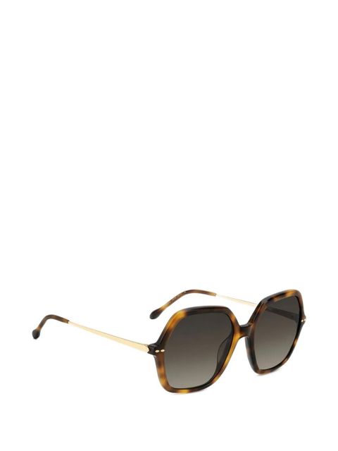 Isabel Marant Eyewear geometric-frame sunglasses - Brown