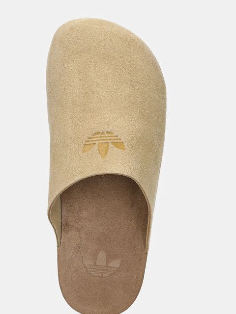 adidas Originals klapki zamszowe Adimule damskie kolor beżowy JR3587