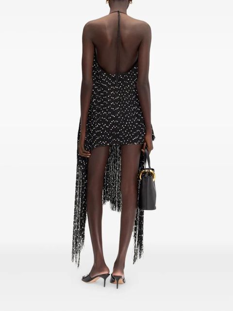 Jacquemus Riviera halter-neck fringe asymmetric dress - Black