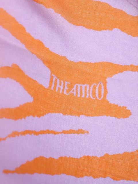 The Attico animal-print fringed skirt - Purple