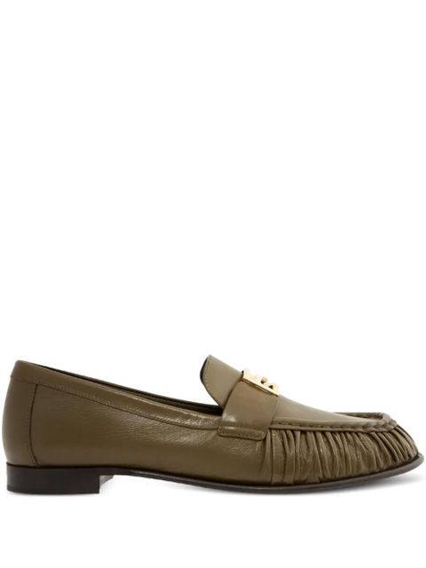 FENDI FF Baguette buckle ruched loafers - Green - zdjęcie produktu nr 1