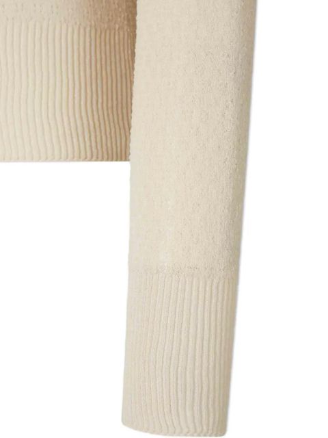 Victoria Beckham ribbed-trims V-neck cardigan - Neutrals