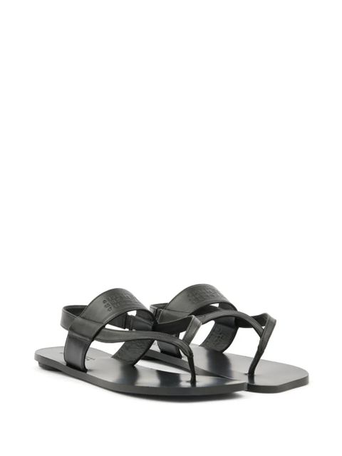 MM6 Maison Margiela logo-debossed leather sandals - Black