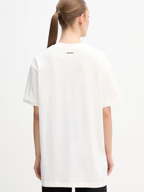 Barbour t-shirt bawełniany x Farm Rio damski kolor biały LTS0699 - zdjęcie produktu nr 2