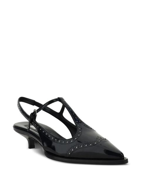 Miu Miu leather brogue pumps - Black - zdjęcie produktu nr 2