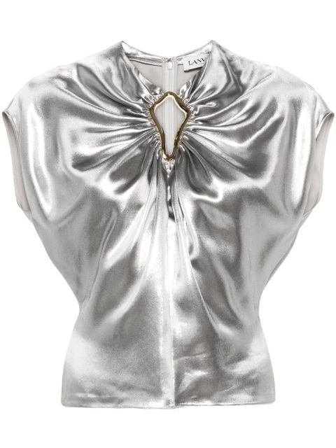 Lanvin embellished lamé top - Silver - zdjęcie produktu nr 1