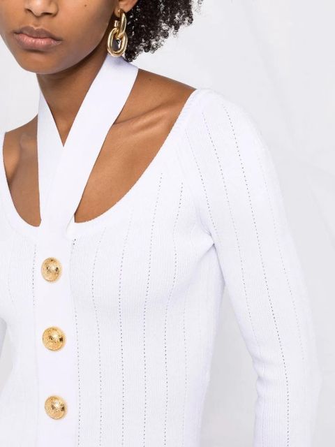Balmain backless knitted dress - White