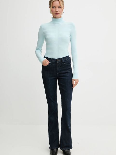 Morgan sweter damski kolor niebieski lekki z golfem MENTHYO - zdjęcie produktu nr 2