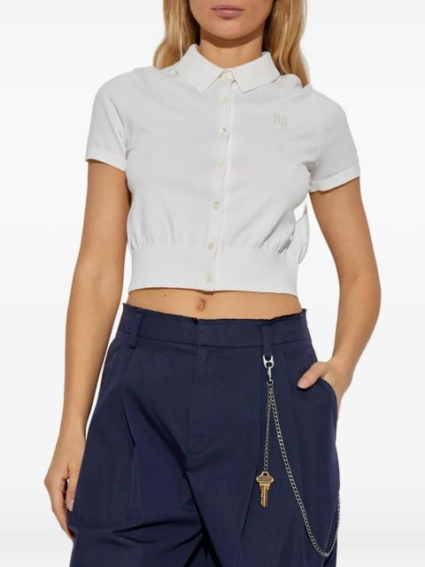 Alexander Wang button-front short-sleeve knit top - White - zdjęcie produktu nr 2