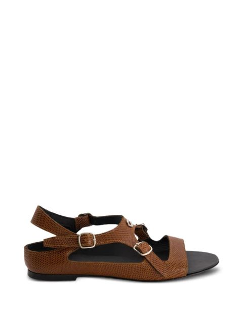 Coperni logo-plaque buckled sandals - Brown