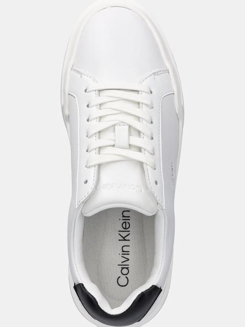 Calvin Klein sneakersy skórzane CHUNKY CUPSOLE LACEUP LTH damskie kolor biały YW0YW01947