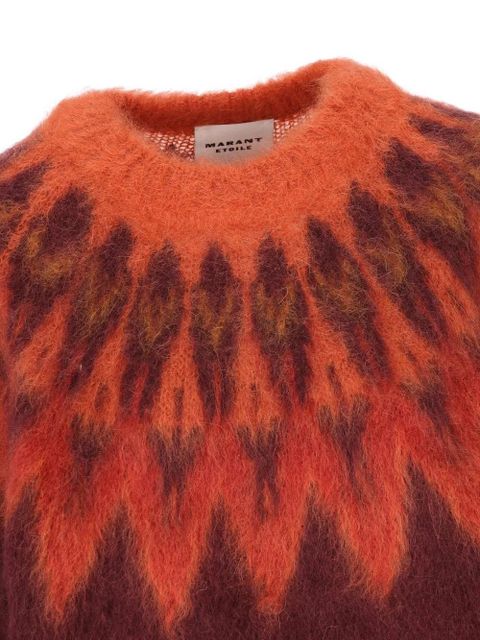 ISABEL MARANT Natania flame-pattern sweater - Orange