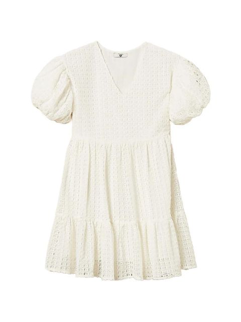 TWINSET puff-sleeved tiered dress - White - zdjęcie produktu nr 1